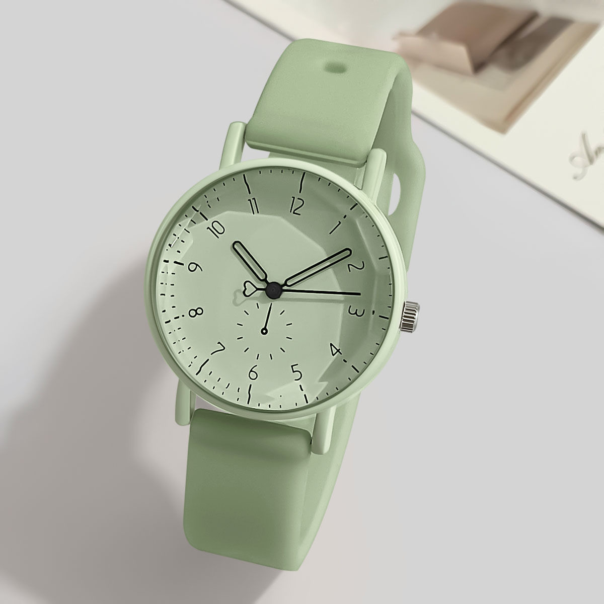 Silicone Band Women - Reloj de cuarzo con esfera árabe