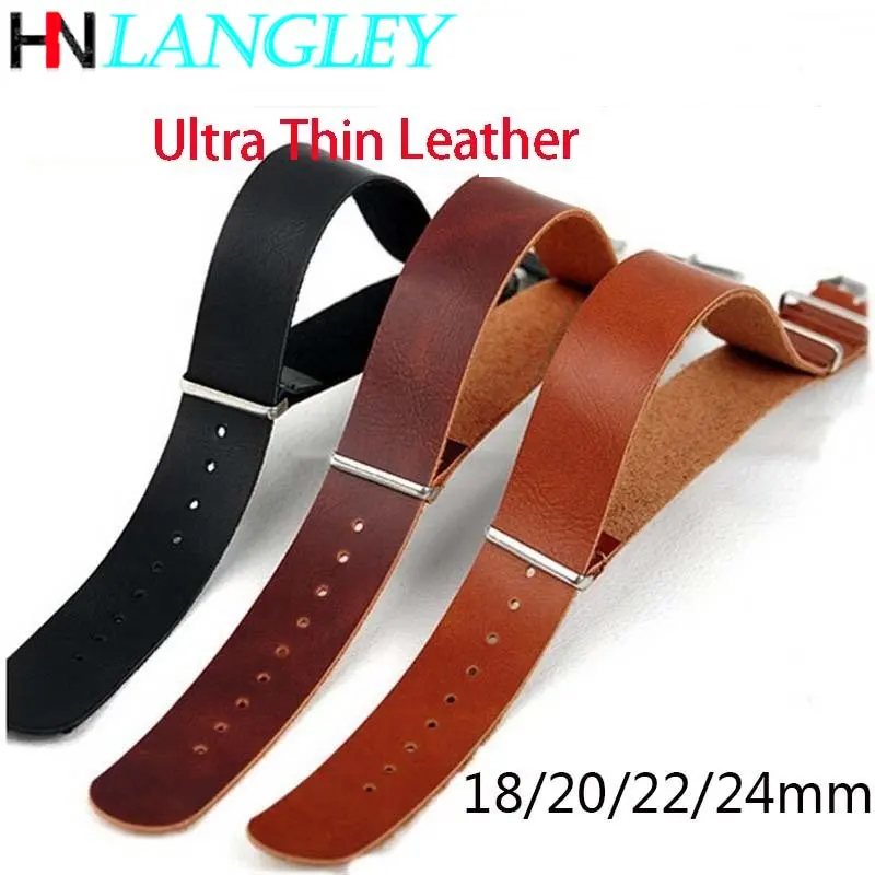 Nato Strap Nylon - Correa de cuero ultrafina para reloj,