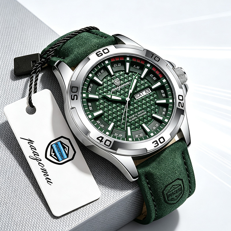 Leather Watch Band Men - Relojes PAAZOMU de marca de lujo