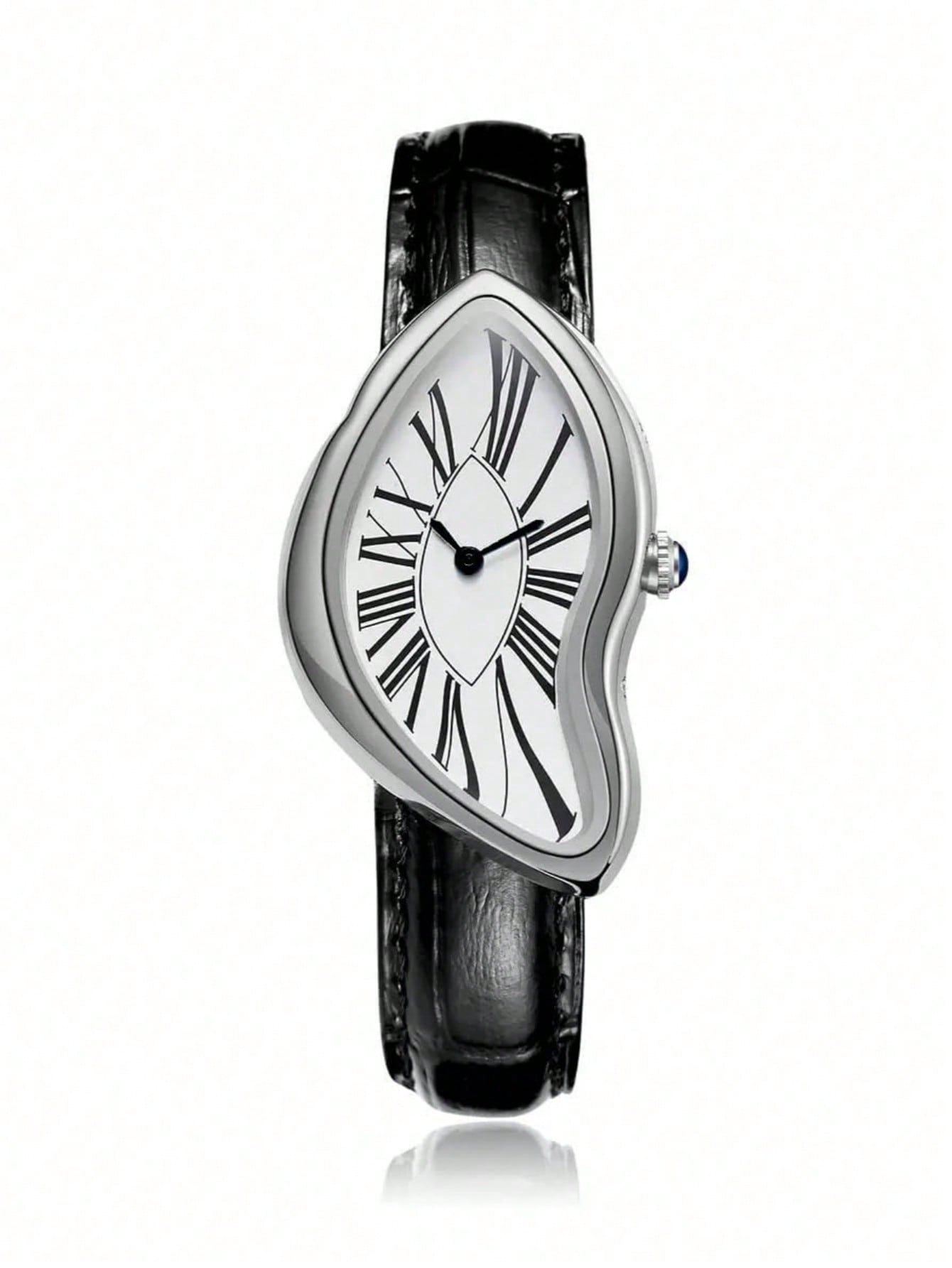 Leather Watch Band Men - Reloj de Lujo Creative Melt para
