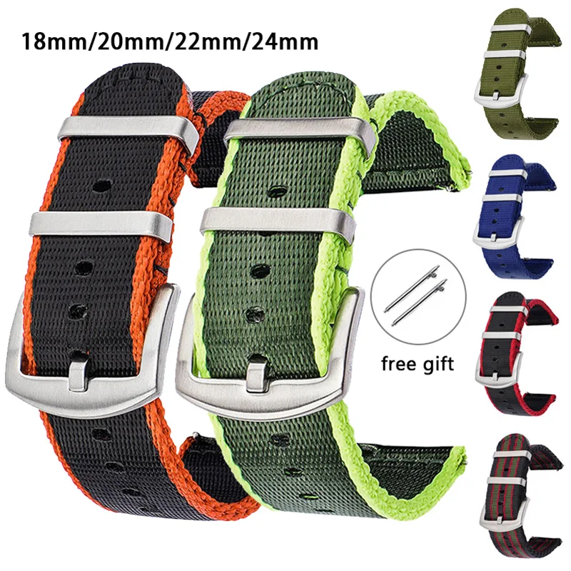 Canvas Strap Watch - Correa de nailon de 18/20/22/24mm para