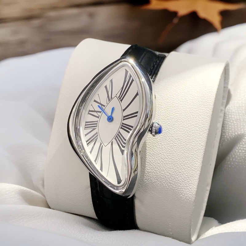 Leather Watch Band Men - Relojes alienígenas medievales derreten y torcido