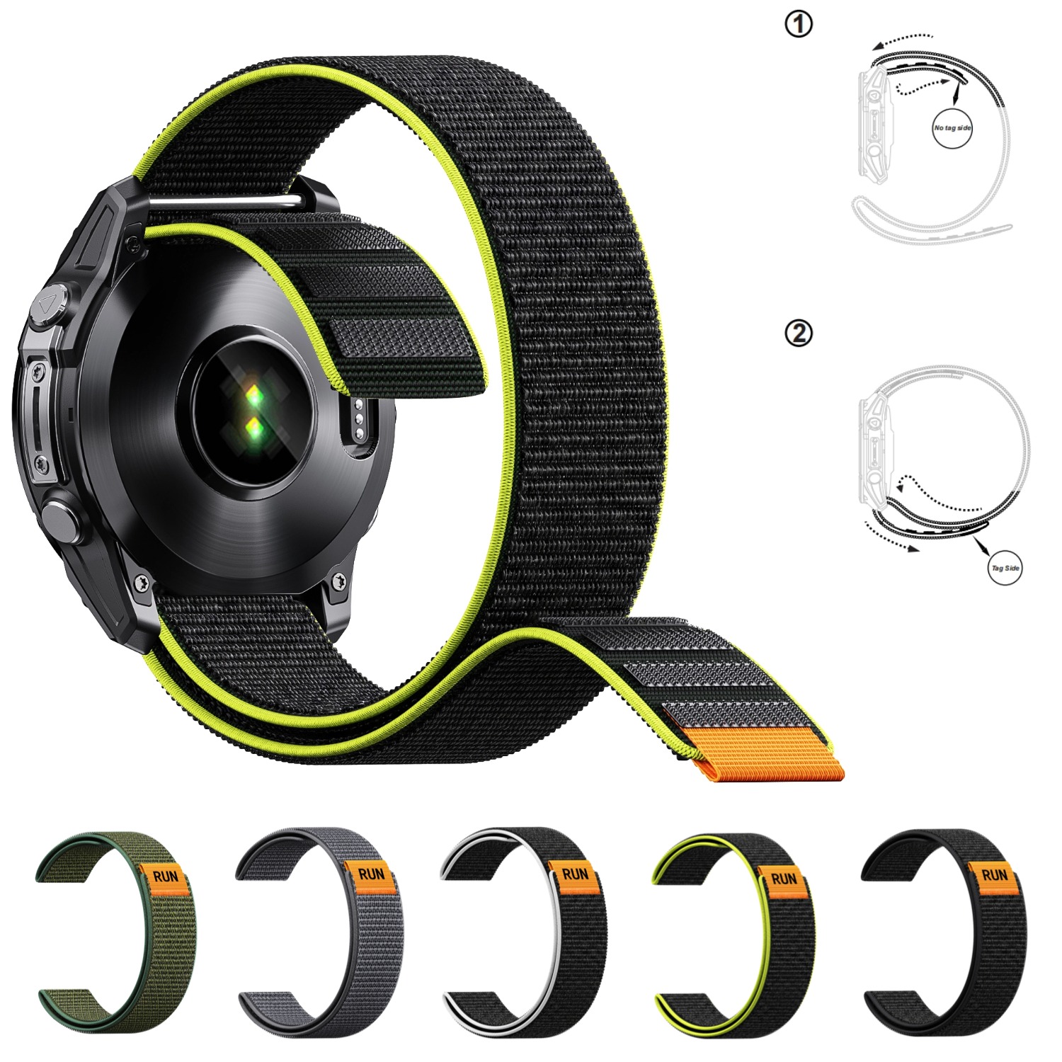 Sport Loop Velcro - Correa de Reloj Ultraligera sin Metal