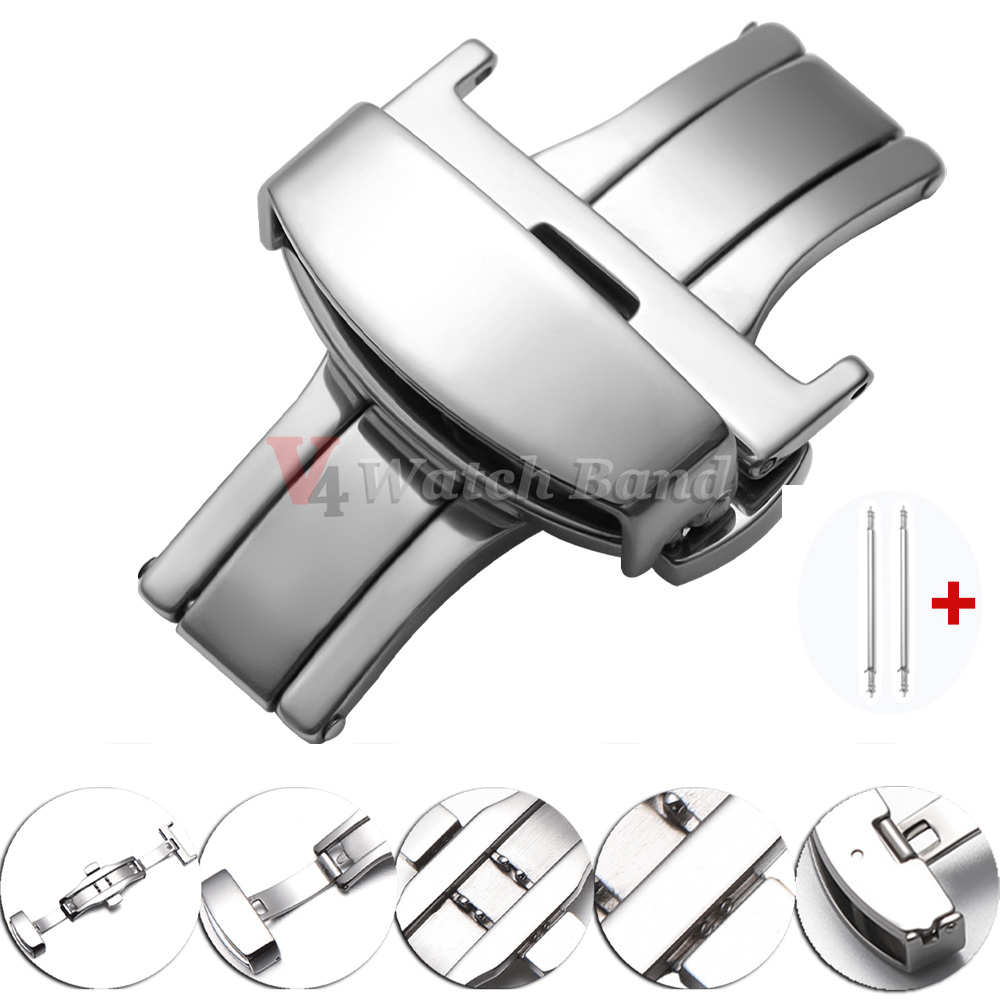 Butterfly Clasp Deployant - Hebillas de Reloj con Doble Botón,