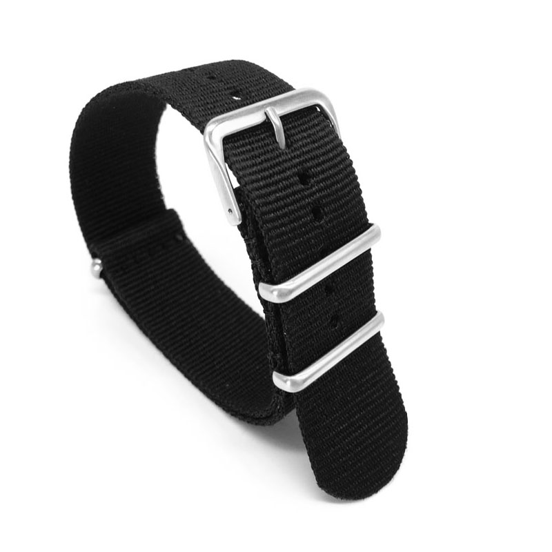 Nato Strap Nylon - Correa de nailon negra para relojes