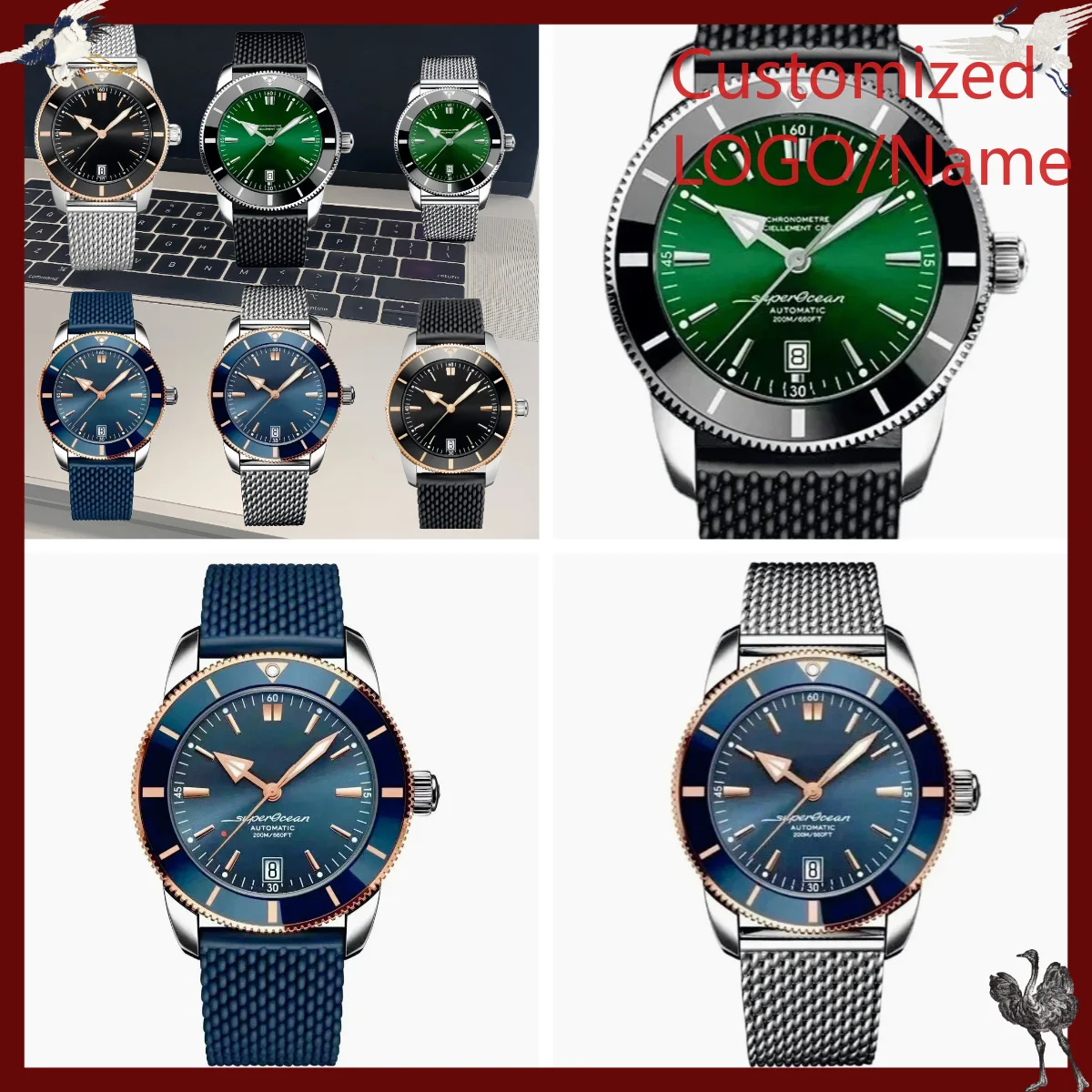 Rubber Strap Diver - Reloj Mecánico Automático Deportivo Personalizado A1212