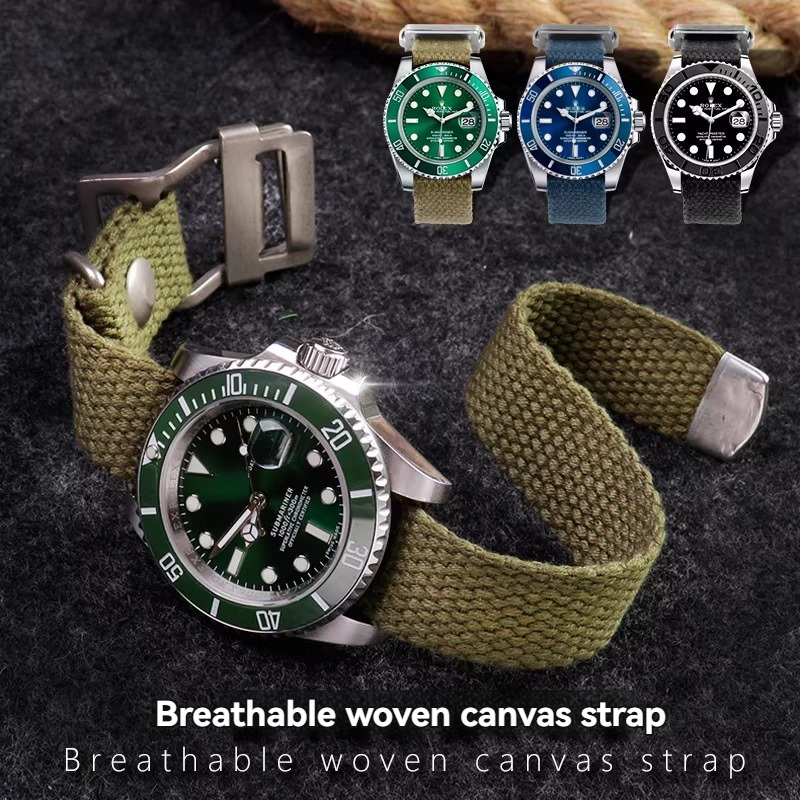 Tropic Strap Vintage - Para Rolex Submariner Verde/Negro, Tudor Black