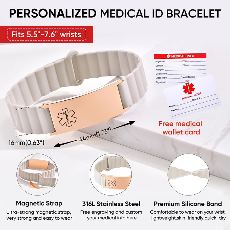 Pulsera de Identificación Médi - Silicone Band Women reseña y precio