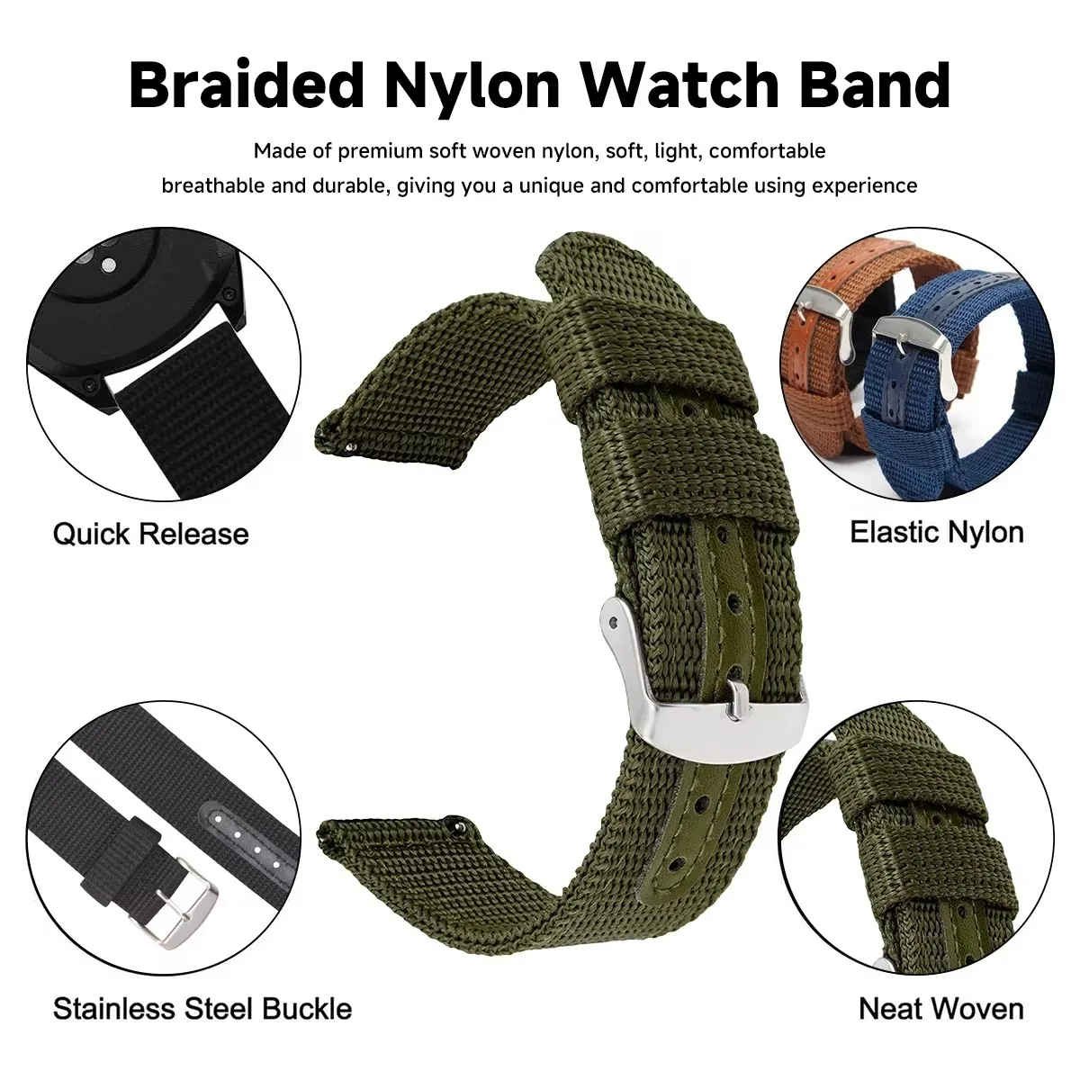 Correa de reloj de lona de nai - Canvas Strap Watch reseña y precio