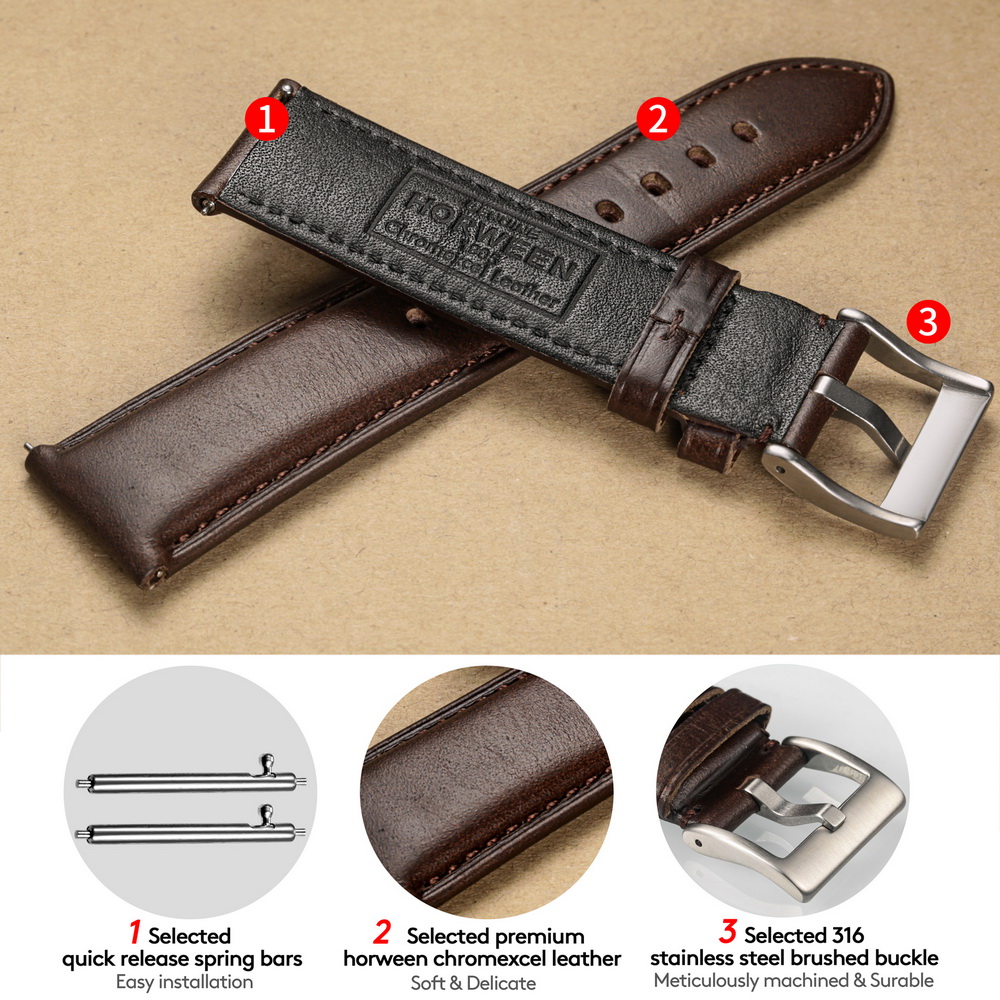 Correas de reloj Hemsut de cue - Leather Strap Quick Release reseña y precio