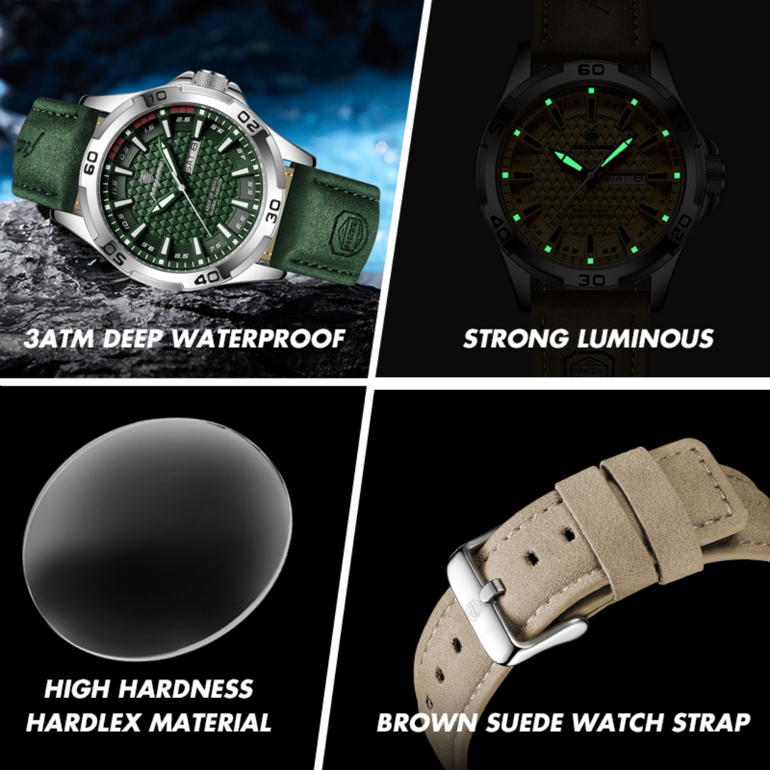 Relojes PAAZOMU de marca de lu - Leather Watch Band Men reseña y precio
