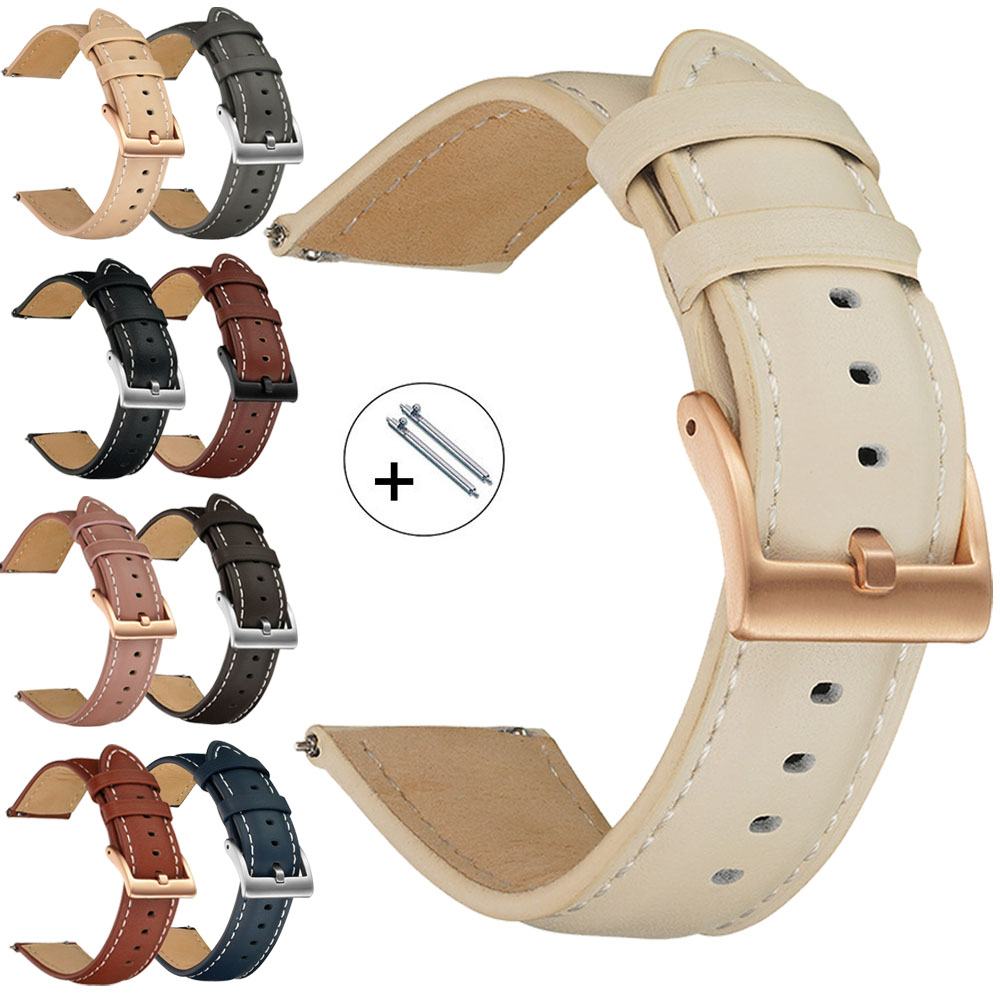 Correa de reloj de cuero genui - Leather Strap Quick Release reseña y precio