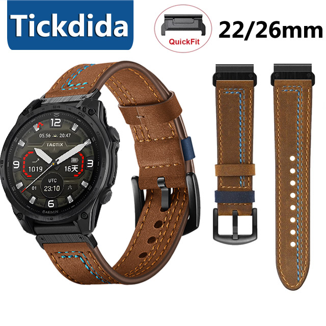 Correa de cuero genuino de 22m - Leather Strap Quick Release reseña y precio