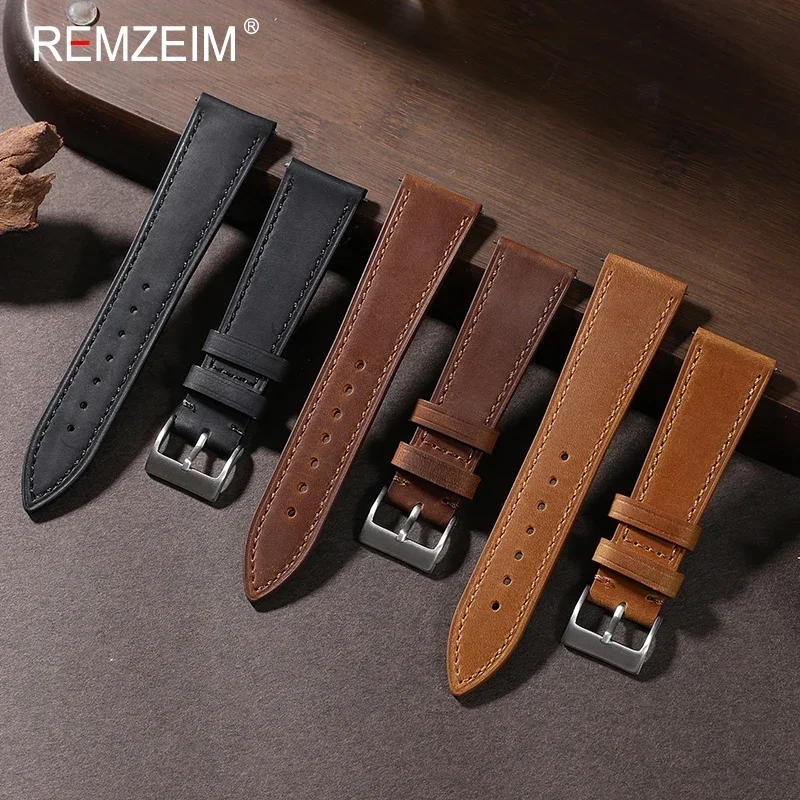 Crazy Horse-Correa de cuero de - Leather Strap Quick Release reseña y precio