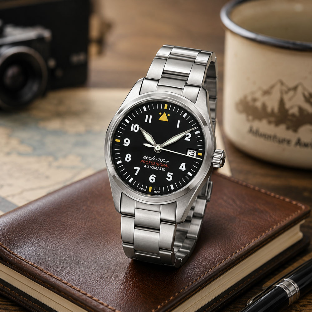 Reloj de Piloto Personalizado  - Stainless Bracelet Diver reseña y precio