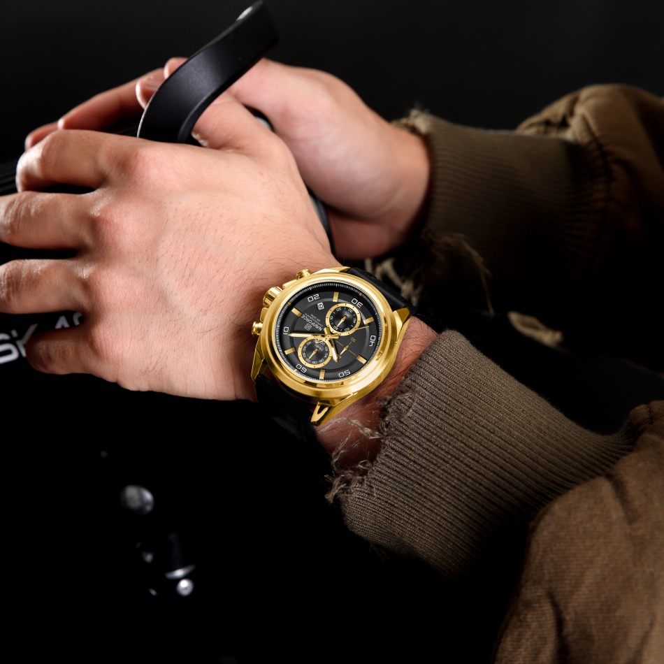 NAVIFORCE Relojes de pulsera c - Leather Watch Band Men reseña y precio