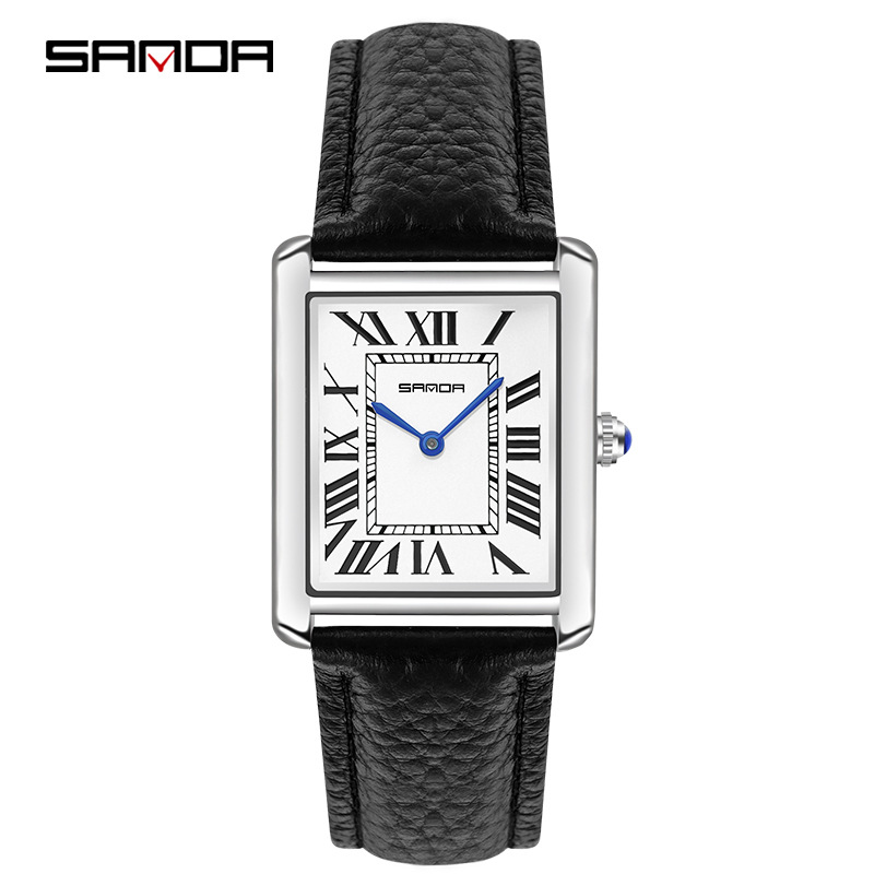 Sanda-Relojes de pulsera recta - Leather Watch Band Men reseña y precio
