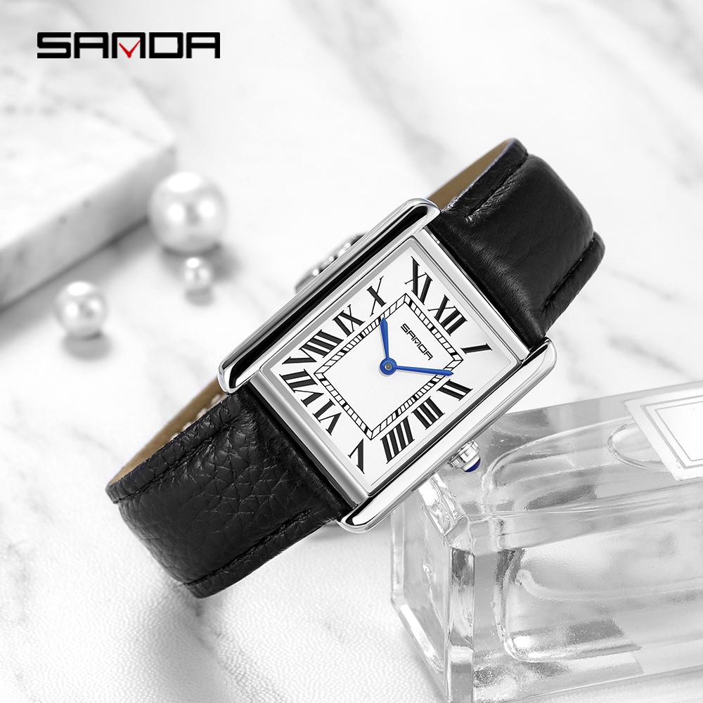 Sanda-Relojes de pulsera recta - Leather Watch Band Men reseña y precio