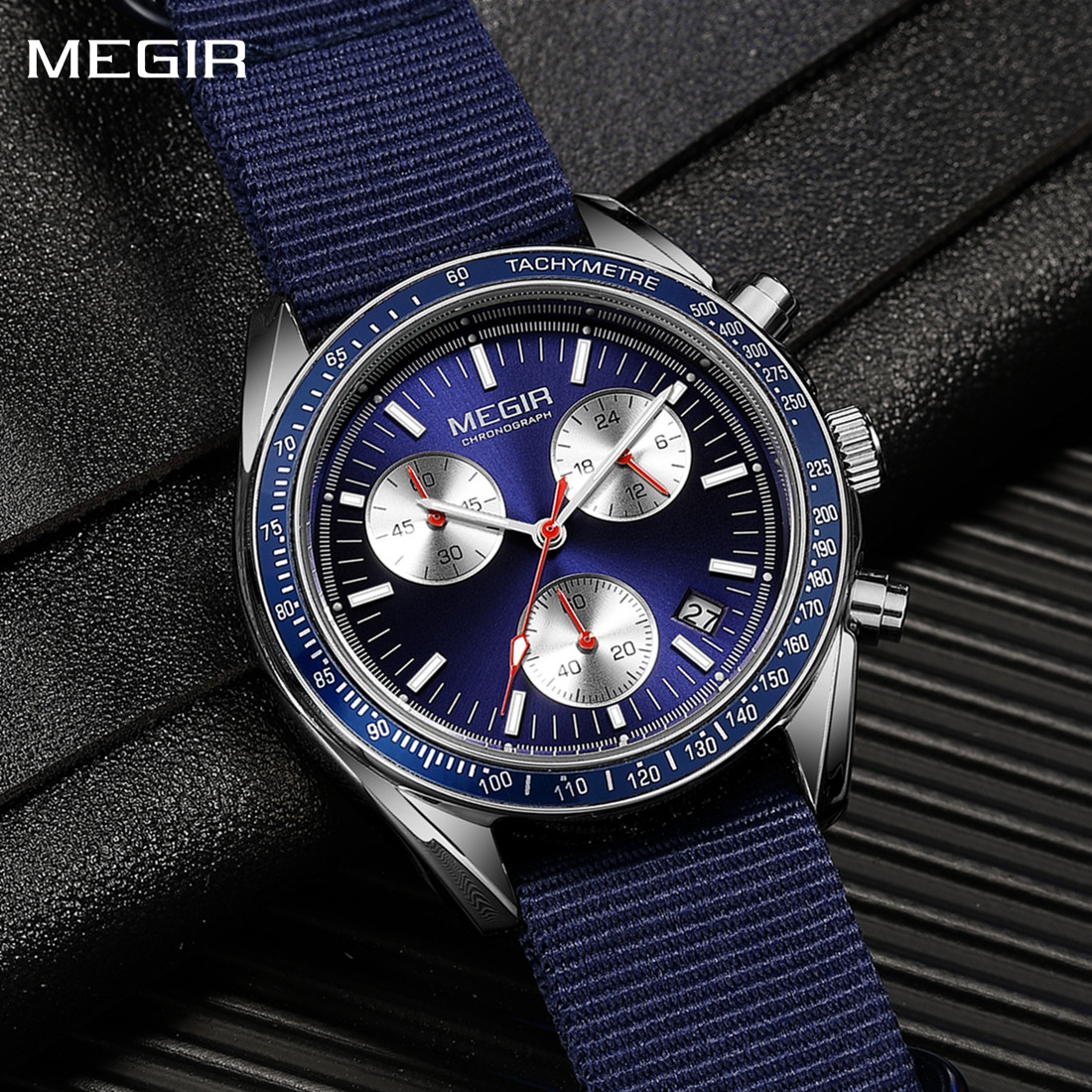 MEGIR cronógrafo correa de lon - Canvas Strap Watch reseña y precio