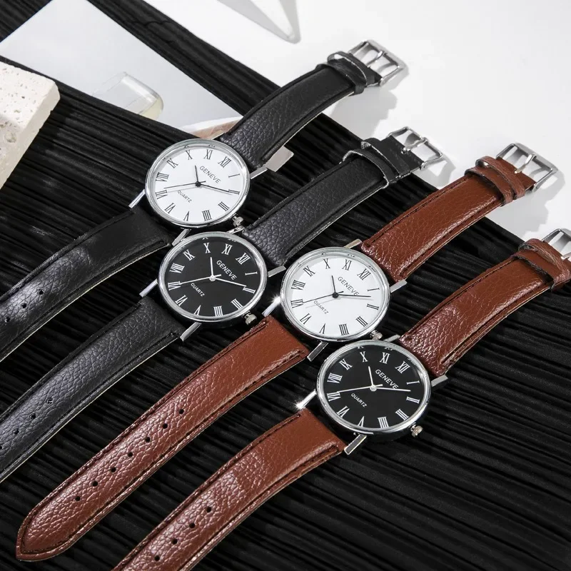 Reloj de cuarzo de marca famos - Leather Watch Band Men reseña y precio