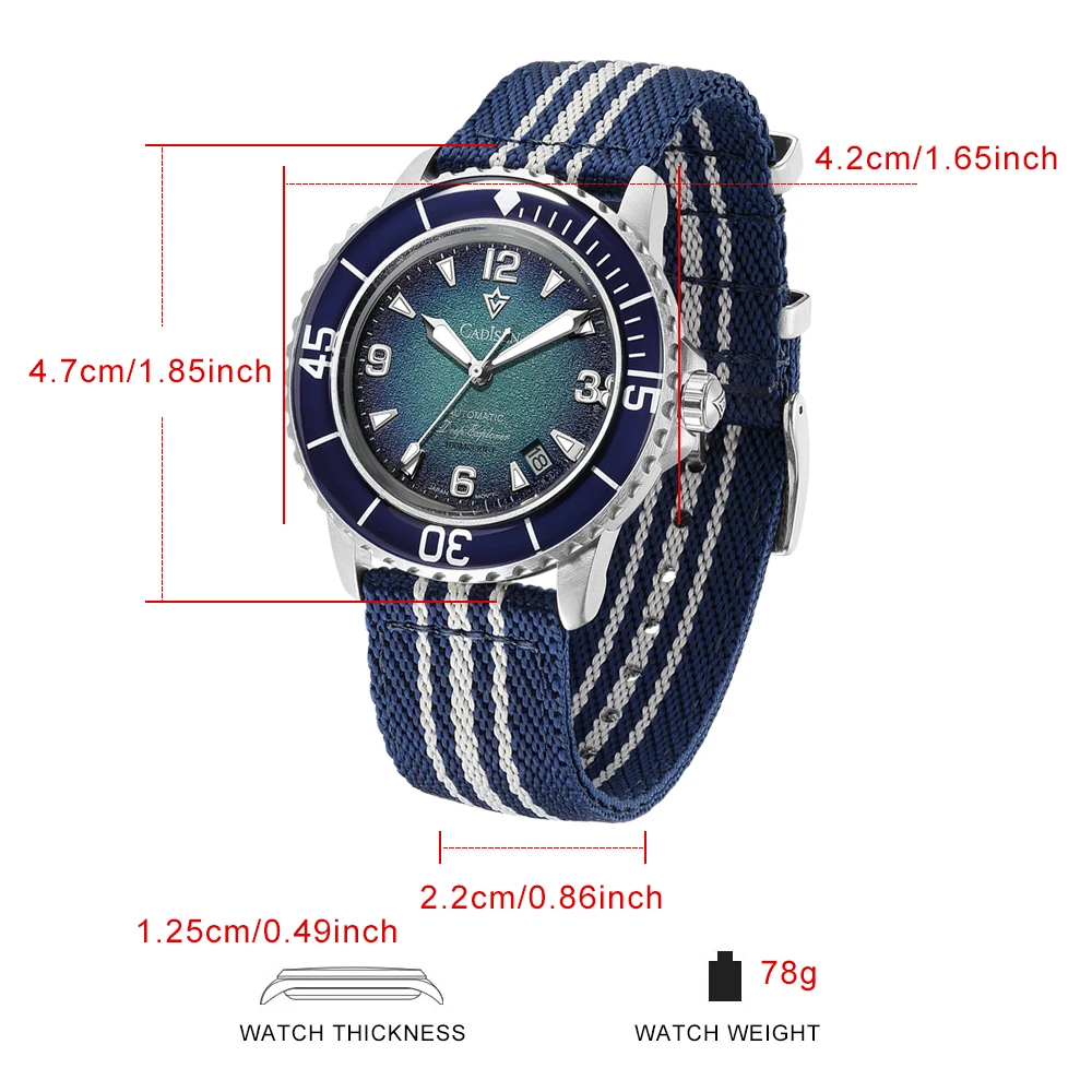 Reloj mecánico automático CADI - Canvas Strap Watch reseña y precio