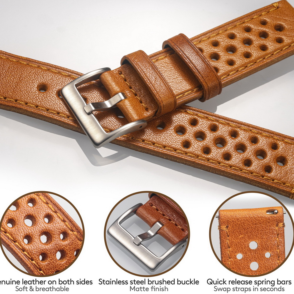 Hemsut Correa de reloj de piel - Leather Strap Quick Release reseña y precio