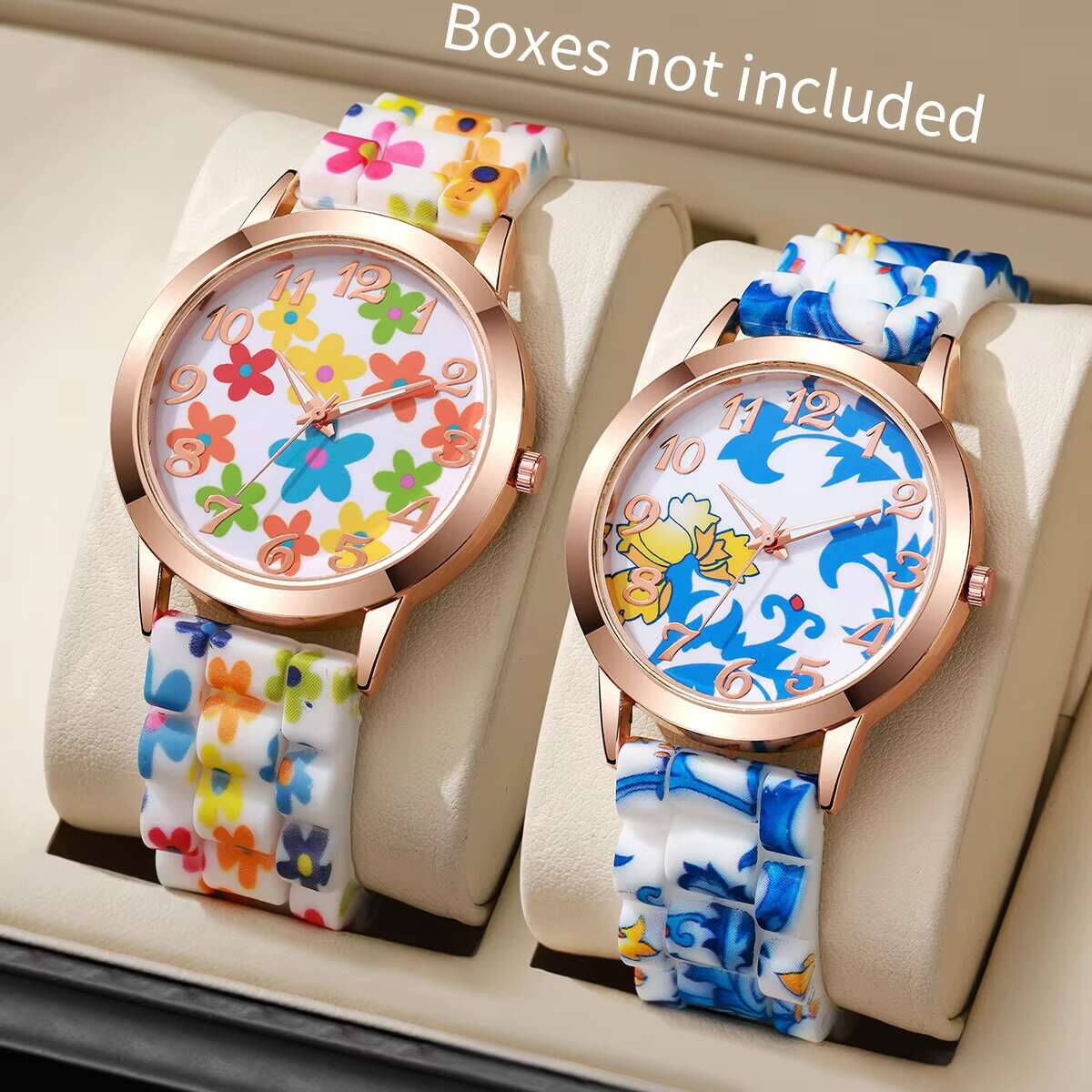 2 uds. Relojes de mujer con es - Silicone Band Women reseña y precio