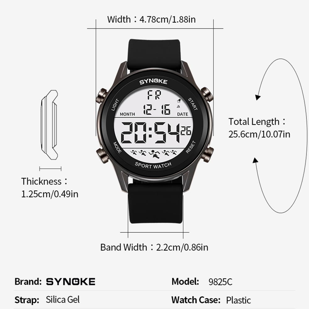 SYNOKE-reloj Digital 9825A par - Rubber Strap Diver reseña y precio