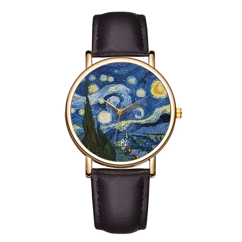 Relojes con Esfera de Pintura  - Leather Watch Band Men reseña y precio
