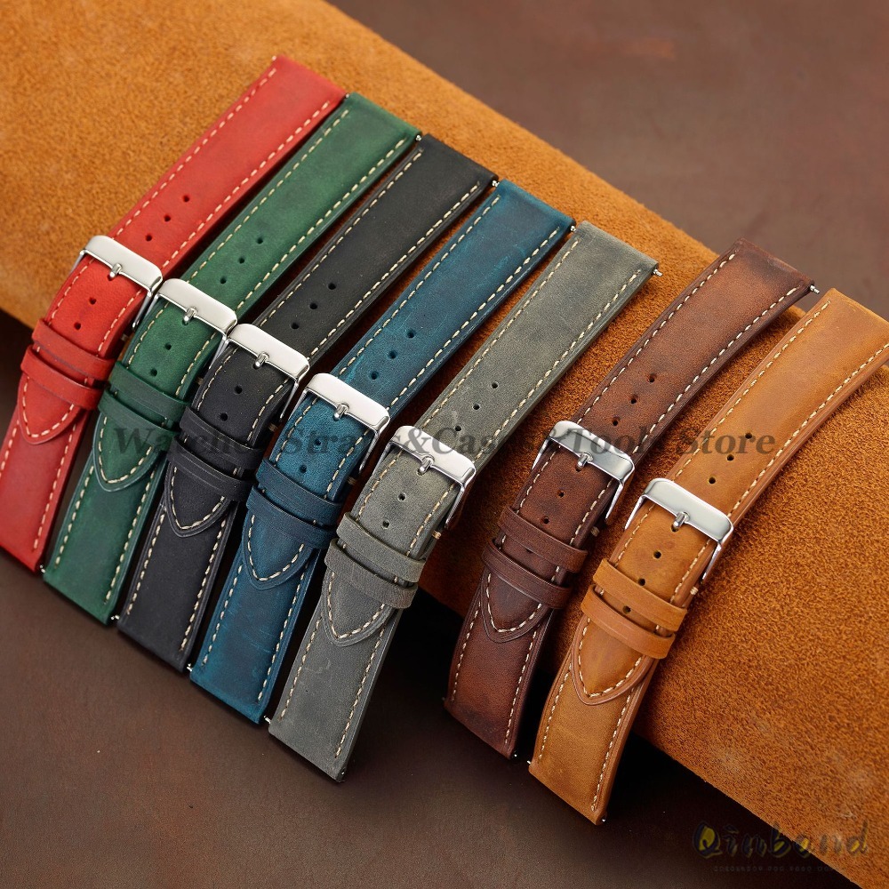 Correa de reloj de cuero de va - Leather Strap Quick Release reseña y precio