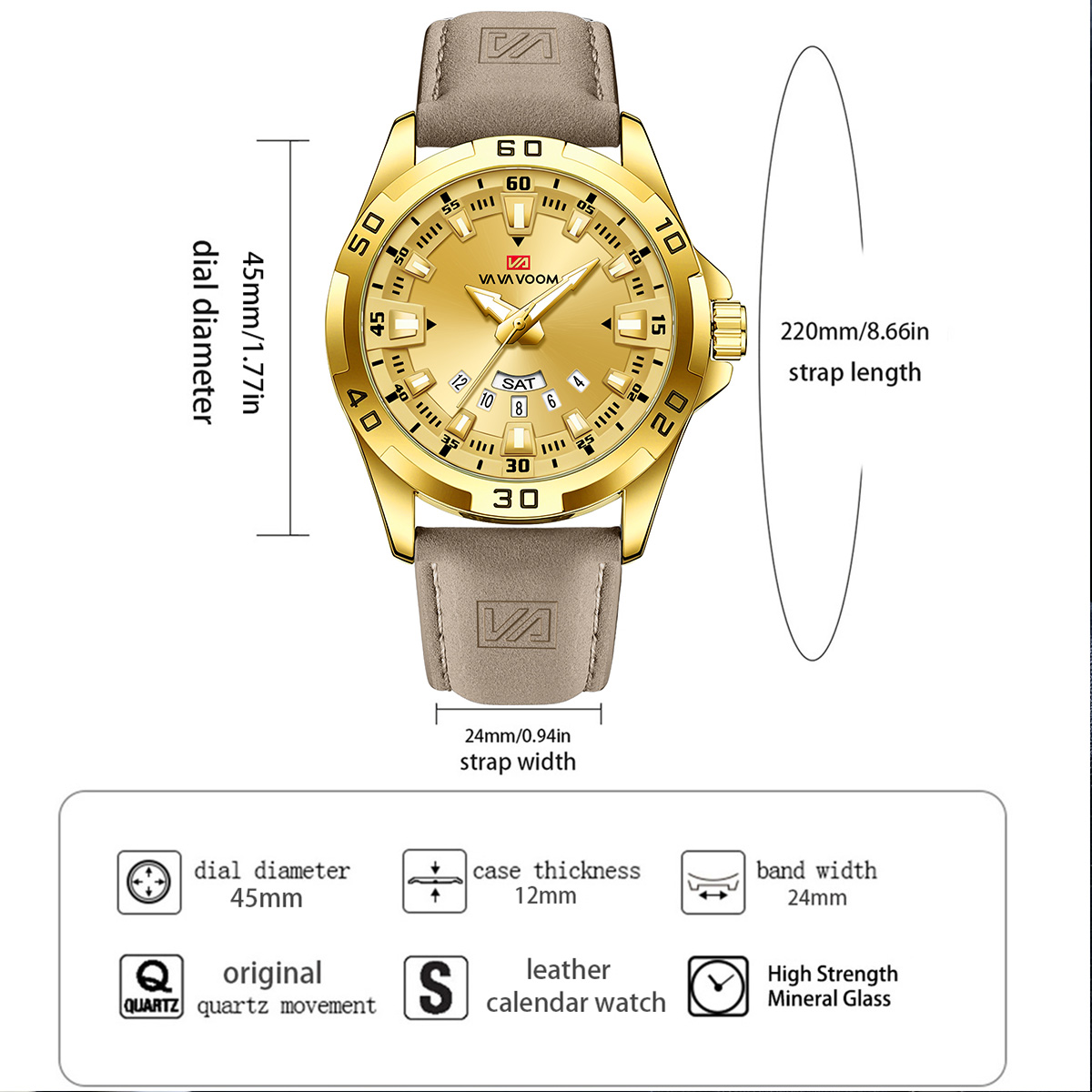 Reloj para hombre con correa d - Leather Watch Band Men reseña y precio