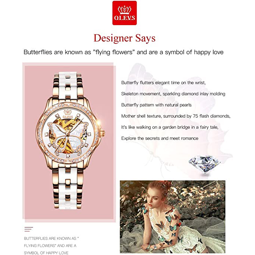 OLEVS relojes automáticos para - Butterfly Clasp Deployant reseña y precio